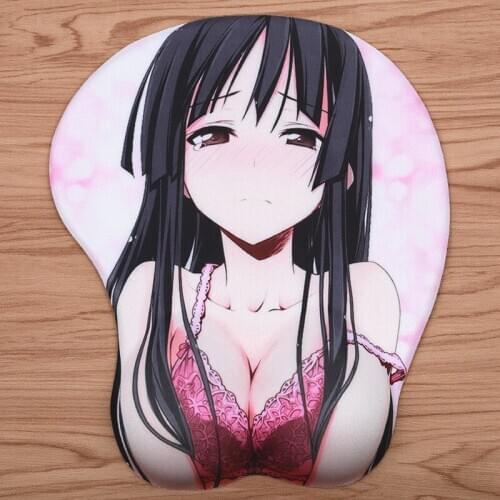 FFFAS 3D Mouse Pad Mat Ergonomic Sexy Breast Oppai Busty Boob Anime Girl Gamer Wrist Rest Mousepad for Laptop PC Keyboard