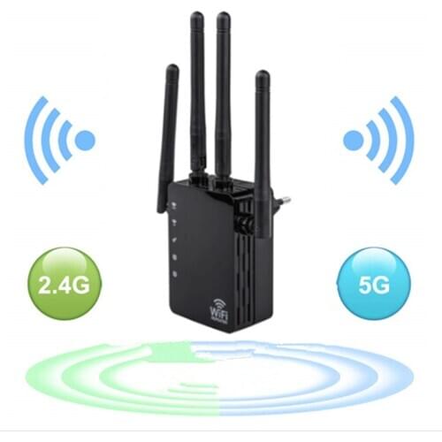 Hot Wireless Wifi Repeater Router 300/1200Mbps Dual-Band 2.4/5G 4Antenna Wi-Fi Range Extender WiFi Routers Home Network Supplies