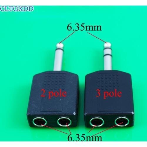 Cltgxdd Mono 1/4" Y Splitter Audio Adapter Splitter 6.35 Male Jack to 2 Female 6.35