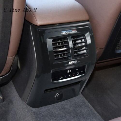 For BMW G01 G02 X3 X4 Car Rear Air Condition Outlet Vent Frame Cover Trim Rear Armrest Box Sticker Interior Moulding Accessories