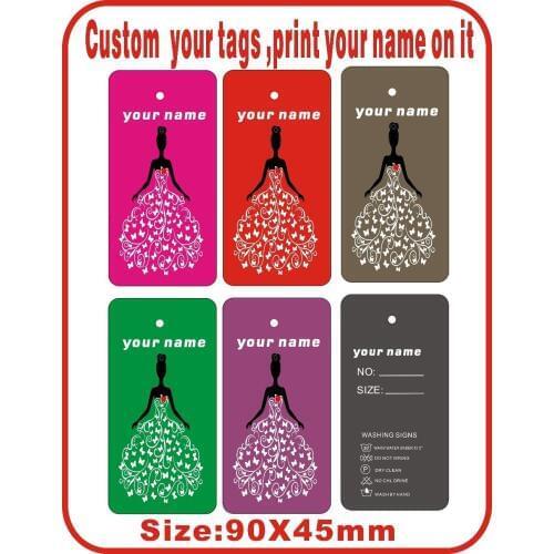 Custom printevening dreess' hang tags 500PCS 42usd wedding dress tags ,print your logo on tags, can be logo for you, price tag