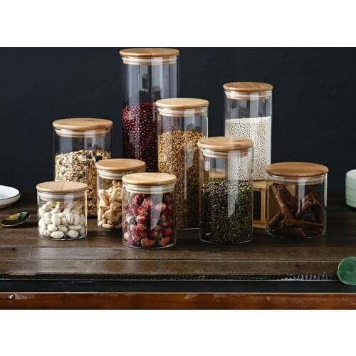 European Sealed Jar Glass Jar Household Transparent Candy Tea Jar with Lid Kitchen Food Grain Storage Bottle Home Decoration New