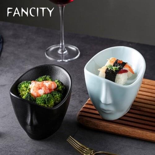 FANCITY Chinese style hotel supplies retro ceramic creative personality dishes bowl artistic conception private dishes set