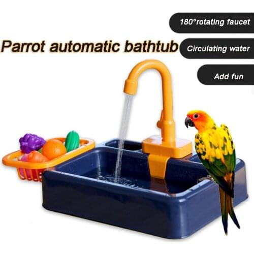 Parrot Toy Bathtub Automatic Shower Electric Swimming Pool Pet Bird Bathing Basin Parrot Drinking Fountain Cockatiel Supplies