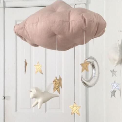 INS New Fabric Clouds Room Wall Hanging Decoration Scene Props Baby Photography Props Kids Girl Room Decoration Christmas Decor