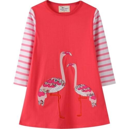 Jumping Meters New Princess Dresses For Baby Girls Collar Cotton Clothing Party Tutu Girl dress Unicorns Autumn Kids Costume