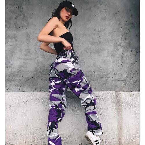 Camouflage Cargo Pants For Women Jogger Trousers Casual Pockets Long Pants Military Army Combat Pants Hip Hop 2020 Sweatpants