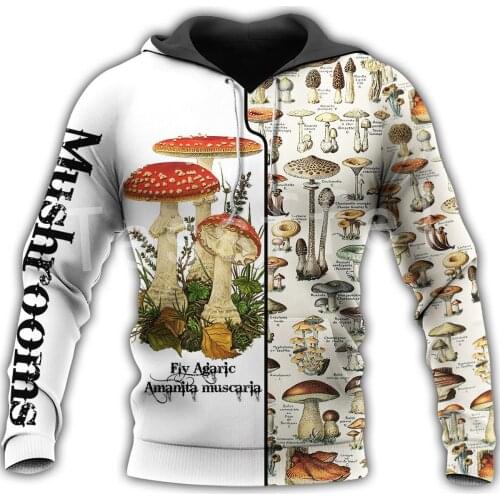 Tessffel Plants Mushroom Fungus Camo Pullover Crewneck Streetwear Harajuku Funny Casual Tracksuit Hoodies 3DPrint Men/Women A-7