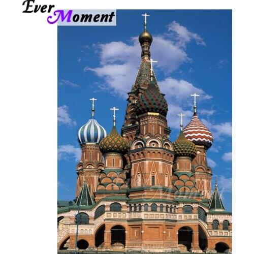 Ever Moment Diamond Painting Church Handmade Full Square Mosaic Picture Of Rhinestone Diamond Embroidery Home Decoration ASF1625