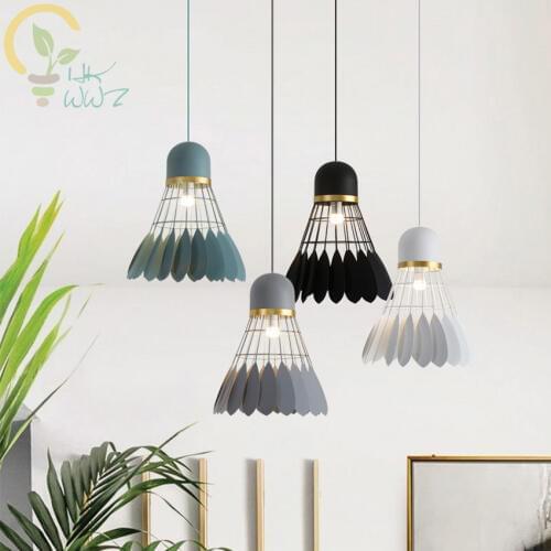 Creative Led Pendant Lights E27 Hanging Kitchen Lamp Morden Dining Light With Metal Lampshade Bulbs Iron Suspension Lighting