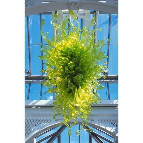 Contemporary European Style Green Color Blown Glass Chandeliers and Pendant for Wedding