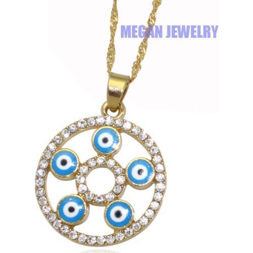 Muslim turkish crystal evil eye pendant & necklace , Islam Gift & Jewelry