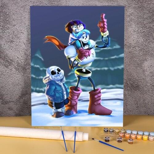 Undertale Painting By Numbers Package Acrylic Paints 50*70 Painting On Canvas Decoration For Adults For Drawing Handicraft
