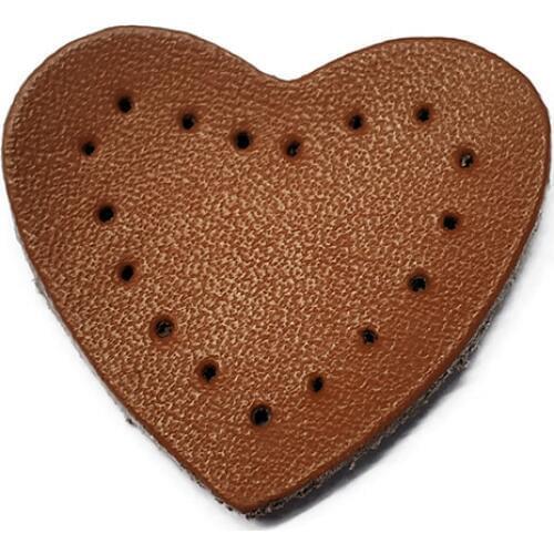 Genuine Leather 3.8*3.2cm Patch DIY Soft Bear Sheet for Cardigan Clothes Bag Handbag Sewing Heart Decorate Accessories