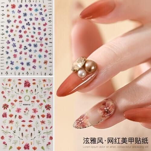 Newest MG411-03 f;ower design nail stickers 3d Japan Korea style nail decals self-adhesive DIY nail decoration tools