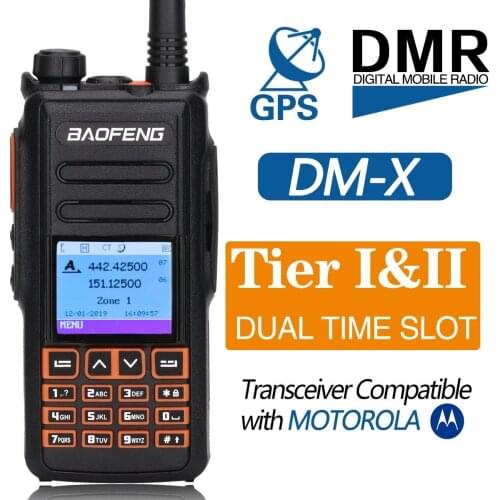 Baofeng DM-X Walkie Talkie DMR Tier II VFO Digital GPS Dual Band Dual Slot 136-174/400-470MHz Ham Two Way Radios