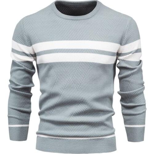 Casual Striped Mens Sweater Autumn/winter Style Pullover O-neck Thickened Bottoming Sweater Knitted Sweater Men Korean Clothes