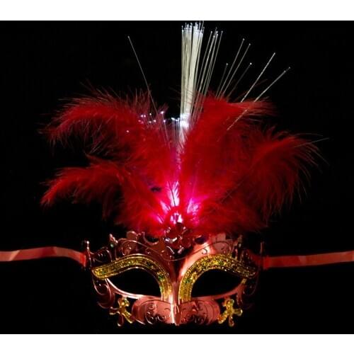 Manufacturers direct sales Halloween Christmas party light mask fairy fluffy seven-color brazing light mask