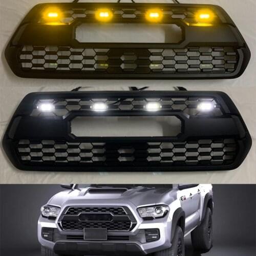 Honeycomb mesh grille LED RACING GRILLS ABS MATTE BLACK FRONT MESH BUMPER MASK Upper Mesh Grill FIT FOR TACOMA 2016 2017 2018