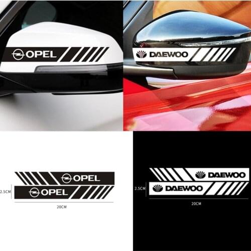 Car styling 2pcs Decal Stripe Rearview Mirror Decoration Sticker for Fiat Panda Bravo Punto Linea Croma 500 595
