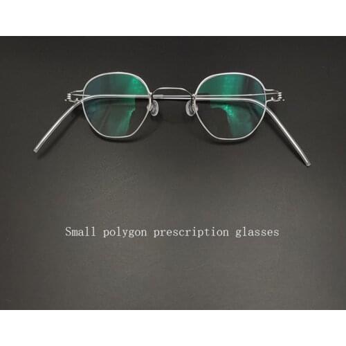 Vintage handmade polygonal small glasses retro prescription myopia presbyopia reading anti-blue light irregular glasses