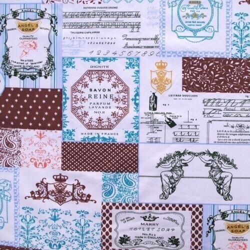 1 yard Cotton Twill Fabric for sewing pathwork, dress, cloth, bedding - Patch, dot, letter, leaves, flowers ( (width=160cm,160g)