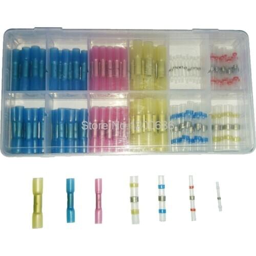 150Pcs/Lot Assorted Insulated Electrical Wire Butt Cable Terminal Crimp Connector Set Kit