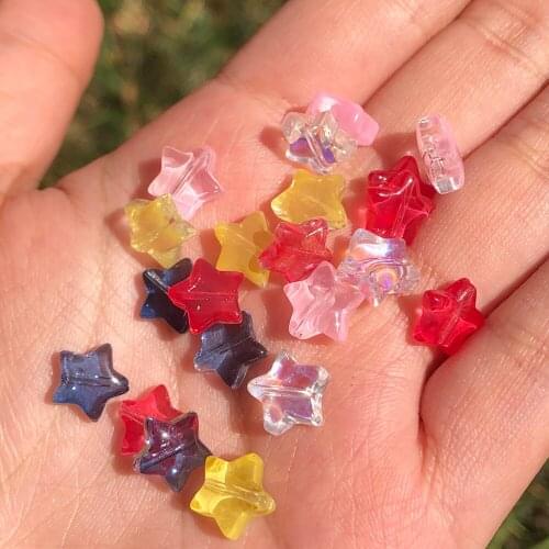 20PC/lot 10mm AB Color Star Beads Czech Glass Loose Spacer Beads for Jewelry Making Hairpin Handmade Diy Accessories