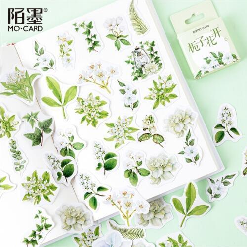 46pcs Gardenia Flower Mini Paper Sticker Decoration Diy Ablum Diary Scrapbooking Label Sticker Kawaii Stationery