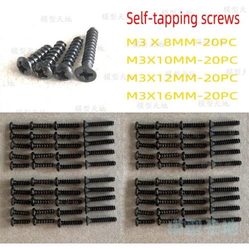 80PCS HSP 1/10 94122 94123 94111 3MM Round head screws self-tapping screw M3*8 M3*10 M3*12 M3*16 02081 02082 02083 02089