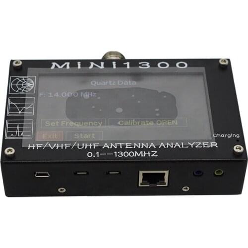 Mini1300 4.3" LCD 0.1-1300MHz HF/VHF/UHF ANT SWR Antenna Analyzer Meter Tester Network Analyzers Measurement