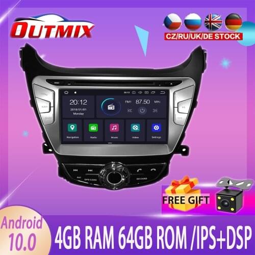 Android10.0 4G+64GB Car GPS DVD Player Multimedia Radio For Hyundai Elantra/Avante/I35 2011-2013 GPS Navigation radio headunit