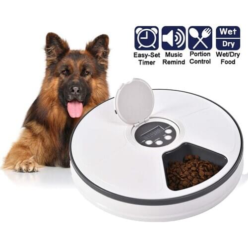 Automatic Pet Feeder with Digital Timer and Music Cat Dog Feeder Pet Self Portion Control Dispenser for Pet Dry And Wet Food