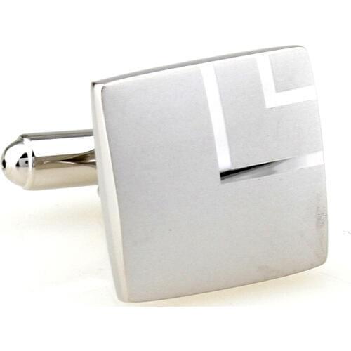 Free shipping Laser Cufflinks silver color square dull polish design copper material men cufflinks whoelsale&retail