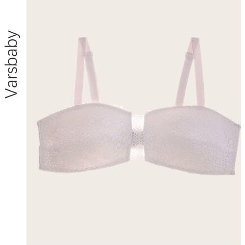 Varsbaby Plus size Sexy Underwear Cotton Push-up Bra 1/2 Cup Brand Lace Lingerie Women Deep V Brassiere