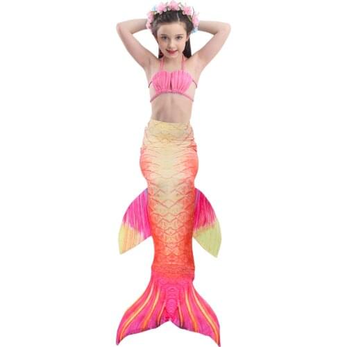 Girls Mermaid Tails with No Monofin Mermaid Costume Children Cosplay Girl Little Mermaid Dress Girls Swimsuit for Birthday Party