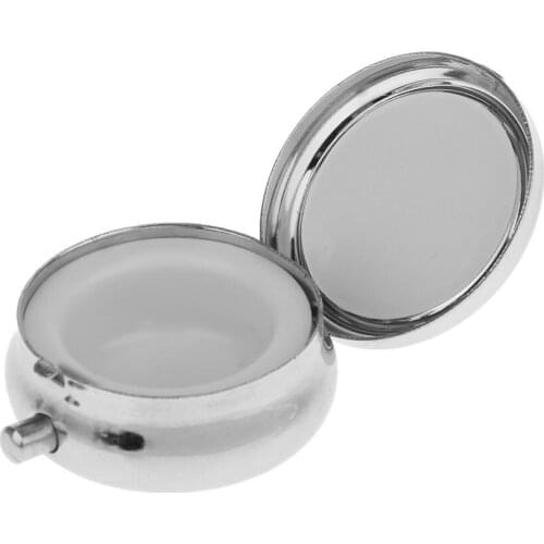 2 Pcs Travel Metal Pill Box Medicine Organizer Container Case Jewelry Storage