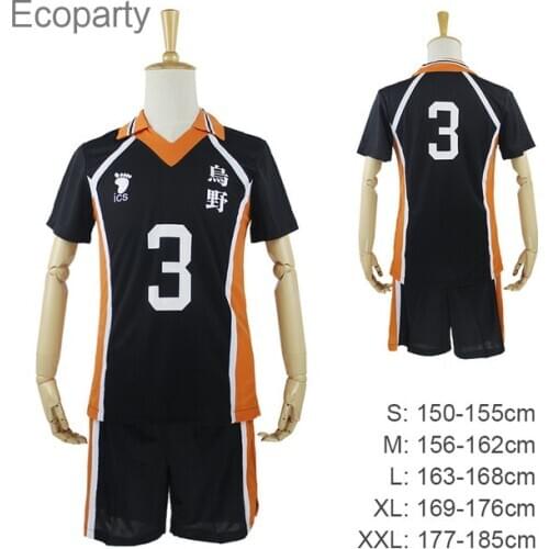 Hot Anime Karasuno High School Sportwear Haikyuu!! Hinata Shyouy Cosplay Costumes Outfit Jerseys Uniform