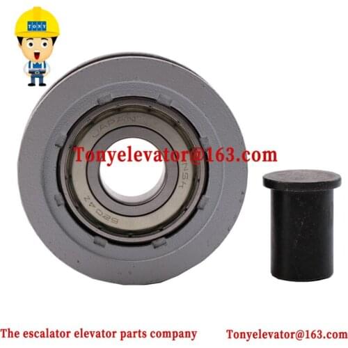 NF Freight elevator hanging door wheel With riveting shaft 71*20*6204/70*20*6204 Flat groove
