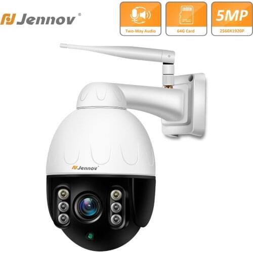 Jennov 5MP Security CCTV IP Camera Outdoor 5X Optical Zoom Wireless WiFi PTZ Audio Humanoid Detect Night Vision Waterproof IP66