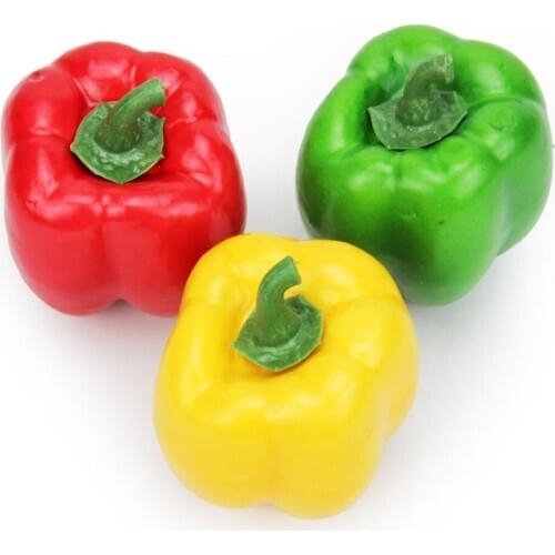 Round green cayenne hot pepper capsicum artificial vegetables model supermarket shopping mall hotel restaurant store decor props