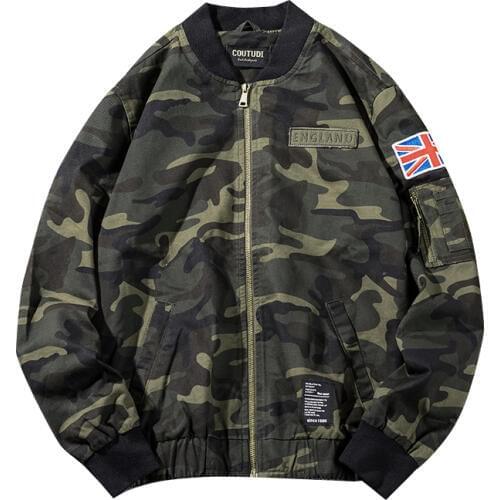 Spring Autumn Mens Clothing Bomber Jacket Camouflage MA1 Flying Pilot Jackets Coat Casual Baseball Outerwear