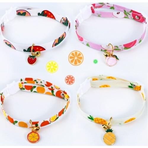 Hot-selling Cat Collar Cute Creative Fruit Shape Pattern With Bell Collar Adjustable Safety Collars For Cats Home Pet Supplies