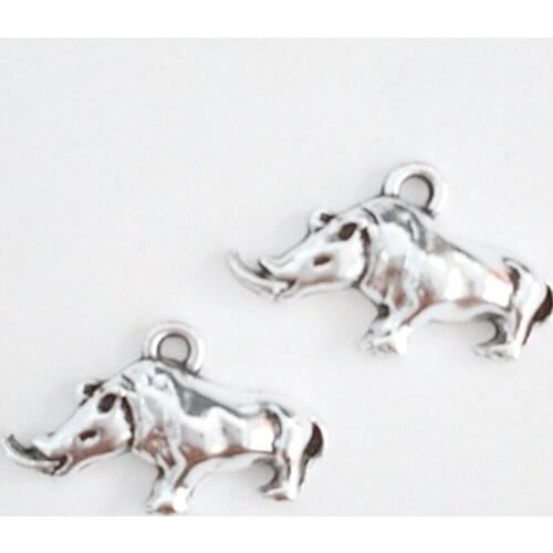 RAINXTAR Fashion Alloy Animal Charms Wild Boar Charms 16*26mm 100pcs AAC649