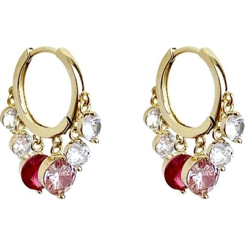 New Arrival Fashion Water Drop Earrings Metal Trendy Women Dangle Earrings Pink Earrings Female Elegant Korean Jewelry