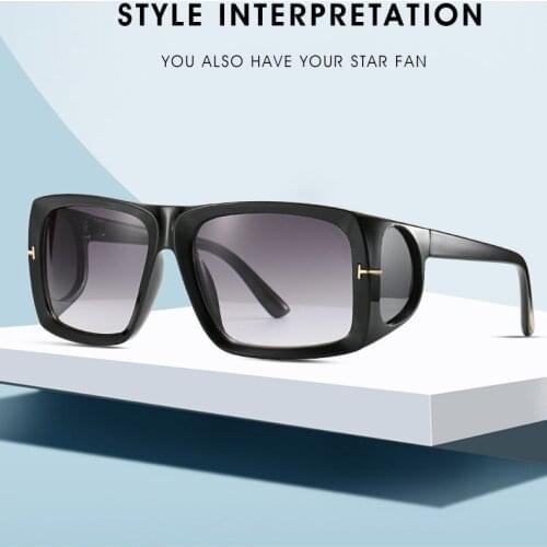 Brand Hot Oversized Men luxury Brand designer men sunglasses Vintage male Gradient lens Tom punk Big frame male Glasses UV400