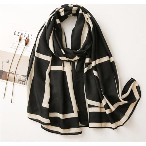 2021 Women 180X90CM Bandana Silk Scarf Female Neckerchief Cotton And Hemp Scarves Winter Stripe Print Sunscreen Shawls And Wraps