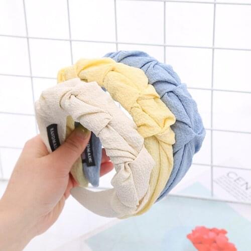 2021 Fashion Headband Bezel Turban for Women Hairband Girls Hair Accessories Wide Side Hair Band Jewelry Rubber Headwear