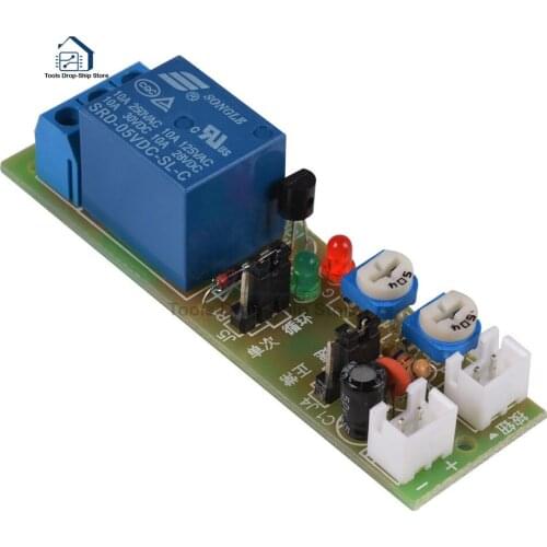 Adjustable Cycle Timer Delay On/Off Switch Power Supply Relay Module DC 5V 12V 24V Timer Relay Module with Cable