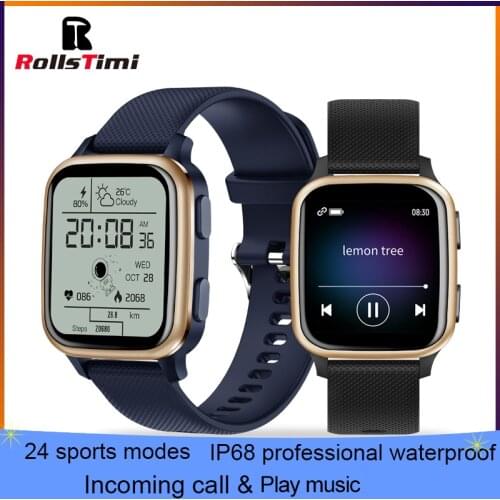 Rollstimi 2021 Music Bluetooth Call Men Smart Watch Women Full Touch IP68 waterproof Blood Pressure Smart Women Smart wristband